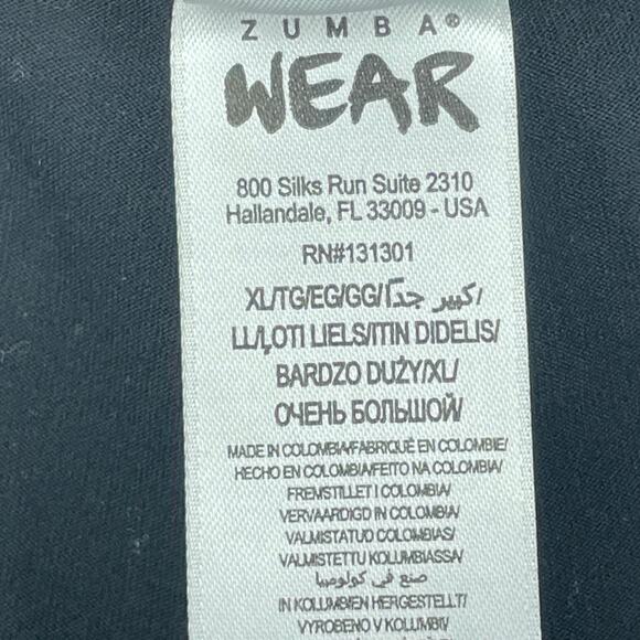 Zumba Wear Dancing at Dusk Leggings Black Bright Dot Pattern Mesh Sides Size XL - Picture 11 of 14